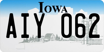 IA license plate AIY062