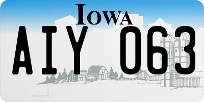 IA license plate AIY063