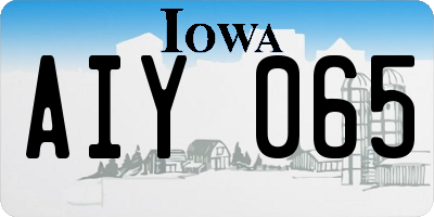 IA license plate AIY065