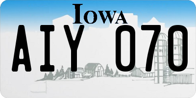 IA license plate AIY070
