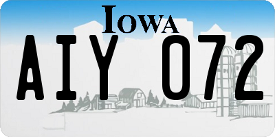 IA license plate AIY072