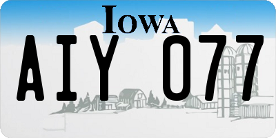 IA license plate AIY077