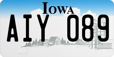 IA license plate AIY089