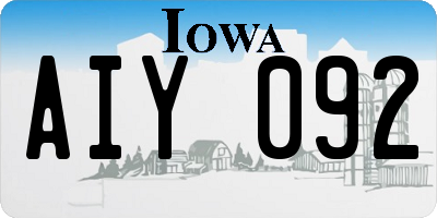 IA license plate AIY092