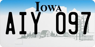 IA license plate AIY097