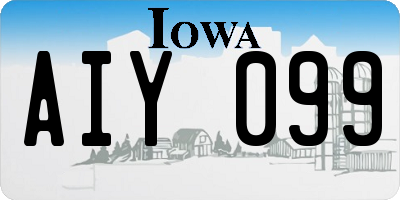 IA license plate AIY099