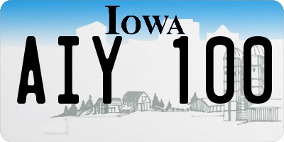 IA license plate AIY100