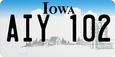 IA license plate AIY102