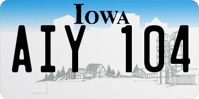 IA license plate AIY104