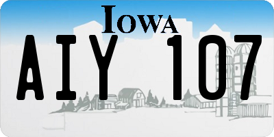 IA license plate AIY107