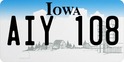 IA license plate AIY108