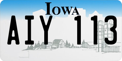 IA license plate AIY113