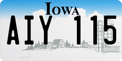 IA license plate AIY115