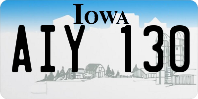 IA license plate AIY130