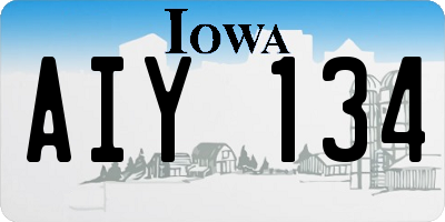 IA license plate AIY134