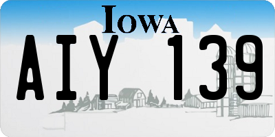 IA license plate AIY139