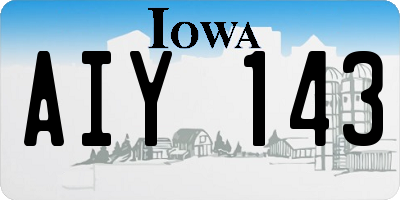 IA license plate AIY143