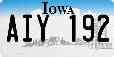 IA license plate AIY192