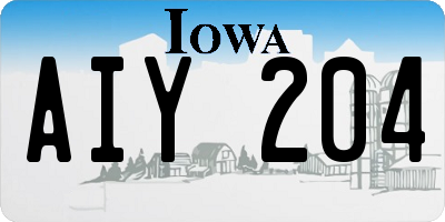 IA license plate AIY204