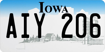 IA license plate AIY206