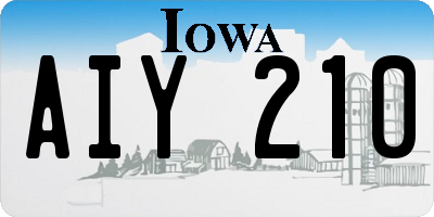 IA license plate AIY210
