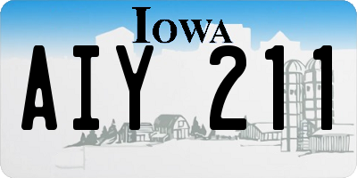 IA license plate AIY211