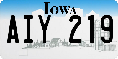 IA license plate AIY219