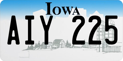IA license plate AIY225