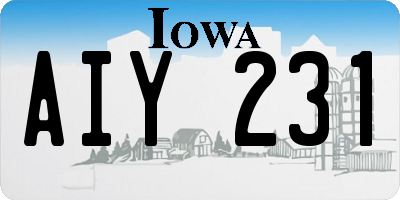 IA license plate AIY231