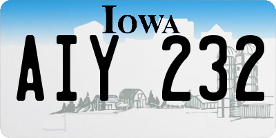 IA license plate AIY232