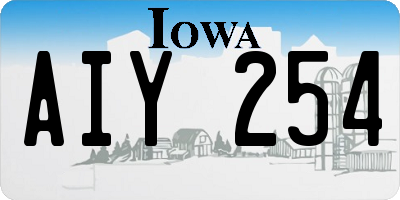 IA license plate AIY254
