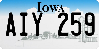 IA license plate AIY259
