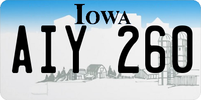 IA license plate AIY260