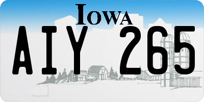 IA license plate AIY265