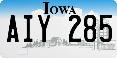 IA license plate AIY285