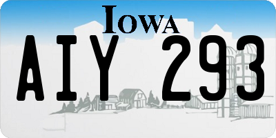 IA license plate AIY293