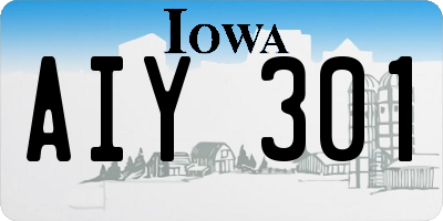 IA license plate AIY301