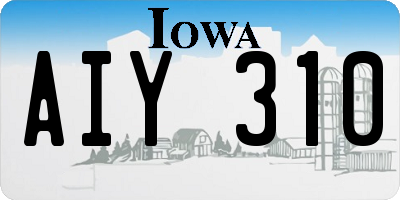 IA license plate AIY310