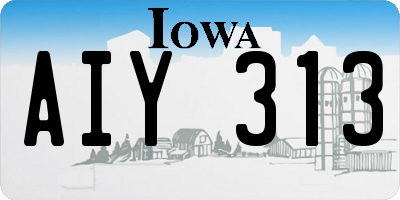 IA license plate AIY313