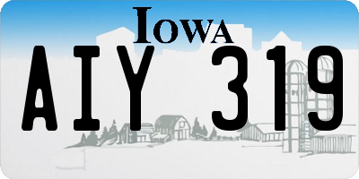 IA license plate AIY319