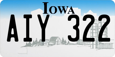 IA license plate AIY322