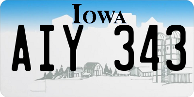 IA license plate AIY343