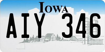 IA license plate AIY346