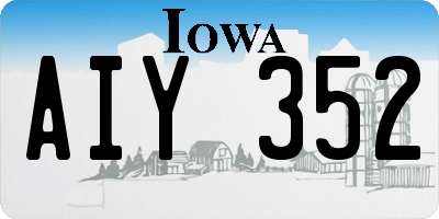 IA license plate AIY352
