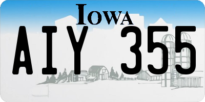 IA license plate AIY355