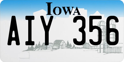 IA license plate AIY356