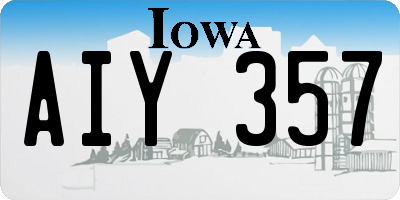 IA license plate AIY357