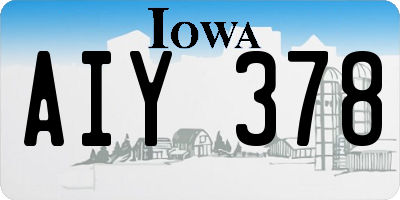 IA license plate AIY378