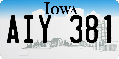 IA license plate AIY381