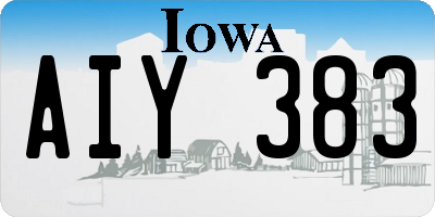 IA license plate AIY383